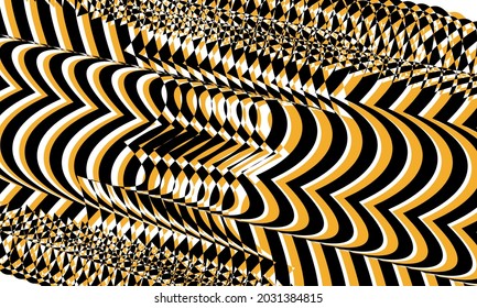 textura de estilo de arte de op con estampado naranja y negro para el diseño moderno