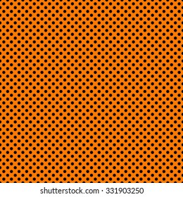 orange & black polka dot pattern, seamless texture background