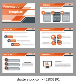 Orange and black presentation template Infographic elements flat design set for brochure flyer leaflet marketing