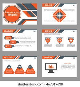 orange and black presentation template Infographic elements flat design
