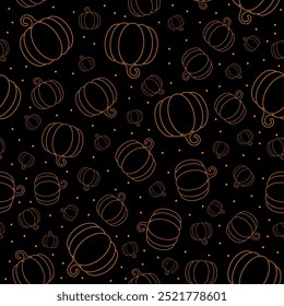 Orange and black pumpkin seamless pattern. Halloween background