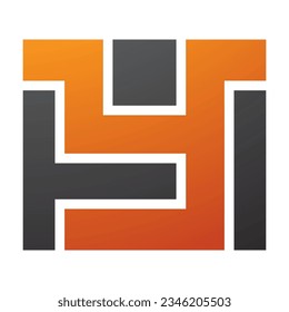 Orange and Black Rectangle Shaped Letter Y Icon on a White Background