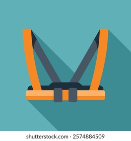 Orange and black safety harness ensuring worker protection and accident prevention on construction sites