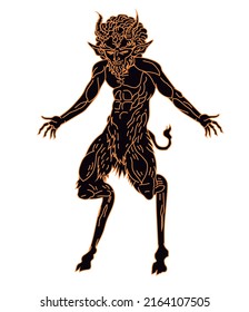 orange and black satyr pan god