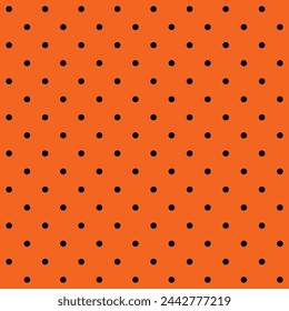 Orange and black seamless polka dot pattern vector