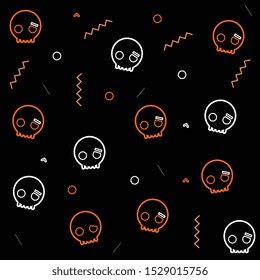 orange and black skull background for halloween