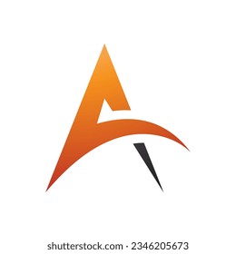 Orange and Black Spiky Arch Shaped Letter A Icon on a White Background