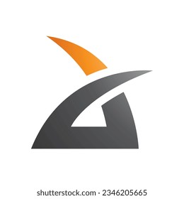 Orange and Black Spiky Grass Shaped Letter A Icon on a White Background