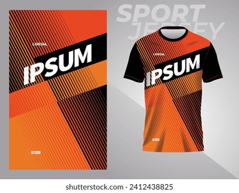 orange and black sport jersey pattern with mockup template design