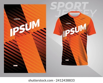 orange and black sport jersey pattern with mockup template design