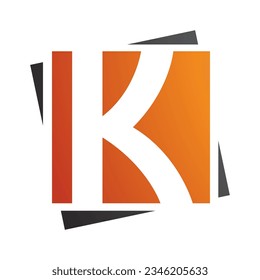 Orange and Black Square Letter K Icon on a White Background