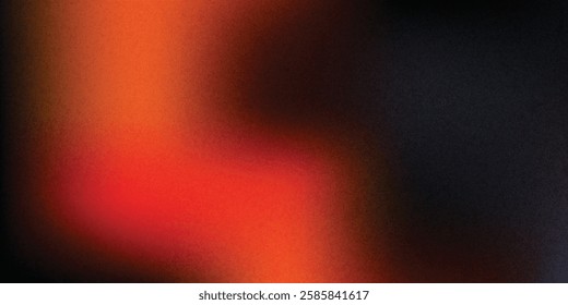 Orange and black sunset wave effect , Noise intensive Holographic blend blurred 