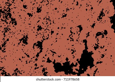 Orange black texture. Dark dirty dust. Scratched, blots, vintage effect with noise and grain. EPS10 vector.