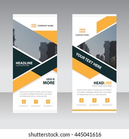 Orange black tiangle Business Roll Up Banner flat design template ,Abstract Geometric banner template Vector illustration set, abstract presentation template