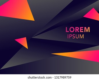 Orange, black triangle abstract background design. square geometric texture background Can be adapt to Brochure, Annual Report, Magazine, Poster, Corporate Presentation, Portfolio, Flyer, Banner, Web.