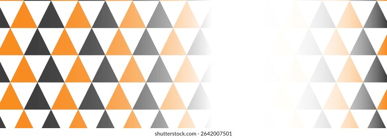 Orange and black triangle pattern background. Triangle pattern background. Triangle background. Seamless pattern.