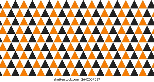 Orange and black triangle pattern background. Triangle pattern background. Triangle background. Seamless pattern. for backdrop, decoration, Gift wrapping. Halloween decoration.