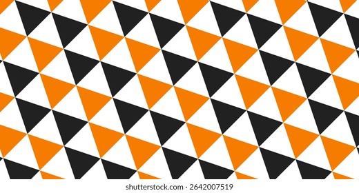 Orange and black triangle pattern background. Triangle pattern background. Triangle background. Seamless pattern. for backdrop, decoration, Gift wrapping. Halloween decoration.