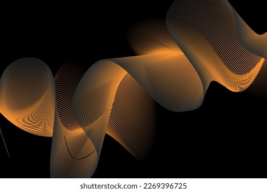 orange and black wave abstract background, suitable for landing page and computer desktop background. 3d vector
