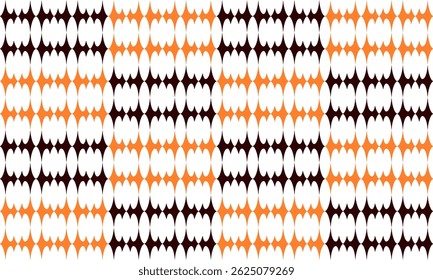Patrón de repetición de tira Horizontal de onda naranja y negra, bloque con patrón de borde, repetición de rejilla diseño sin costuras para impresión de tela, fondo de patrón rectangular