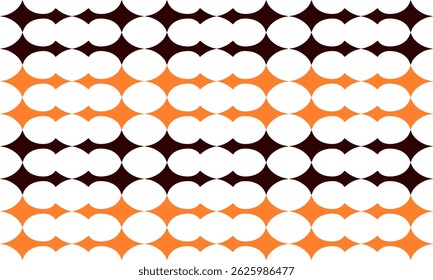 Patrón de repetición de tira de fila Horizontal de onda naranja y negra, repetir diseño sin costuras para impresión de tela, fondo de patrón rectangular