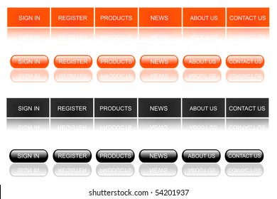 Orange Black Web Buttons