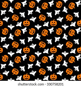 Blackandwhite Seamless Pattern Halloween Stock Vector (Royalty Free ...