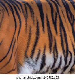 Orange Black and White Tiger Print Vector