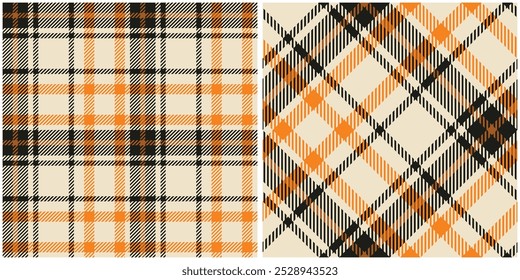 Orange BlackTartan Muster nahtlos. Sweet Checker Muster für Hemddruck, Kleidung, Kleider, Tischdecken, Decken, Bettwäsche, Papier, Steppdecke, Stoff und andere Textilprodukte.
