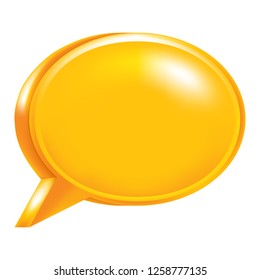 Orange blank speech bubble web internet icon. This design graphic element is saved as a vector illustration in the EPS file format