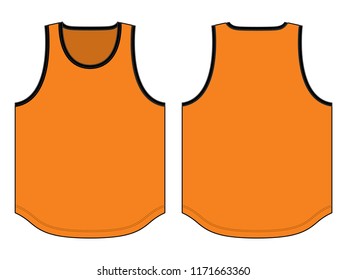 Orange Blank Tank Top : Black Edging