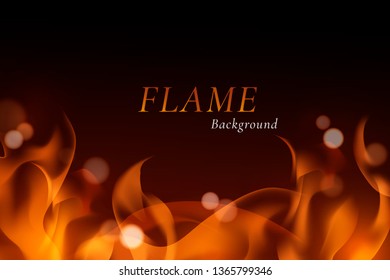 Orange blazing flame on a black background vector