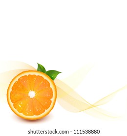 Orange With Blend, Isolated On White Background, Vector Illustration