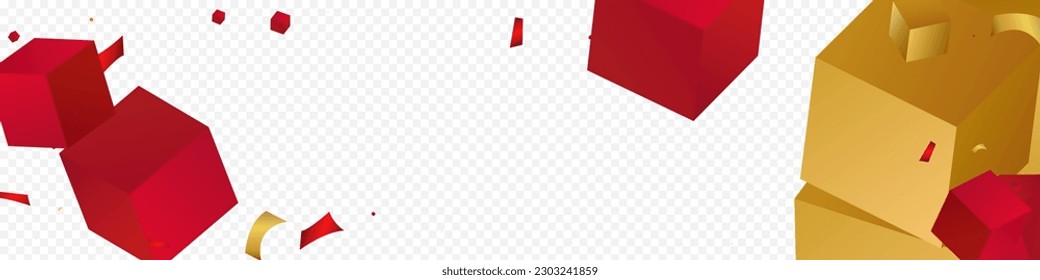 Orangefarbener, glänzender Vektor-Block-Fashion-Vektor-Panorama-transparenter Hintergrund. Gelbe Box mit geometrischem Banner. Luxus Form Abstrakte Illustration. Geometry Square Volume Design.