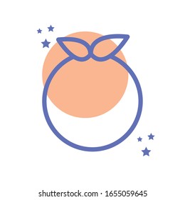 orange block line style icon design, Fruit healthy organic food sweet and nature theme Vector illustration