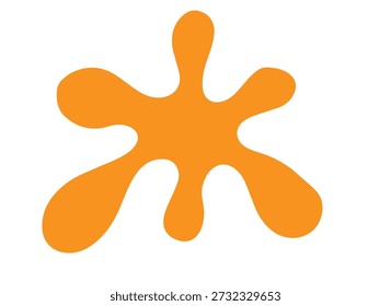 ein orangefarbener Fleck auf weißem Hintergrund,