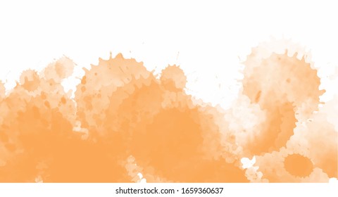 Orange blots watercolor background for your design, watercolor background concept, vector.
