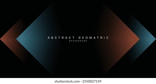 Orange blue abstract background overlap layer on black background with glowing lines decoration. Modern graphic design element future style concept for banner, flyer, card, or brochure cover