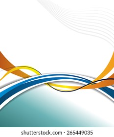 Orange and blue abstract background with wave. Abstract background, business poster or brochure.