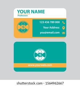 orange and blue abstract business card