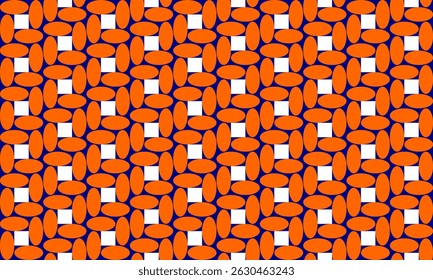 orange, blue, abstract geometric background, seamless geometric pattern, seamless geometric pattern orang dot oval, white square repeat pattern, replete image, design for fabric printing