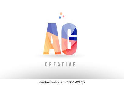 orange blue alphabet letter ag a g logo combination design with dots suitable for a company or business