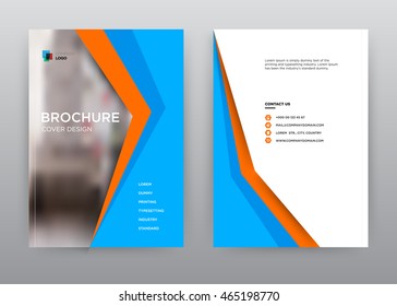 Orange and blue annual report brochure flyer design template vector, Leaflet cover presentation abstract flat background, layout in A4 size