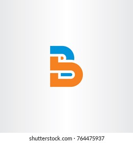 orange blue b letter logotype icon 