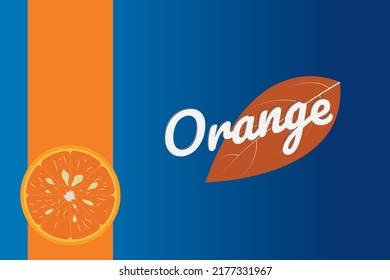 orange blue background with leaf vector illustration