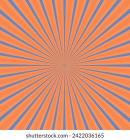 orange and blue background with Sun rays, blue and orange lines background, light