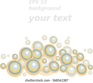 Orange, blue balls below, on a white background, design element,  place for text, design element, vector