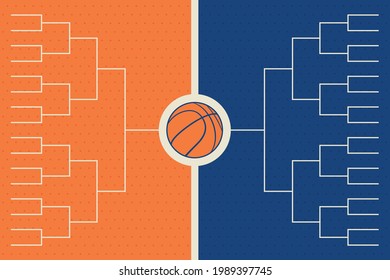 Orange and blue basketball playoff table