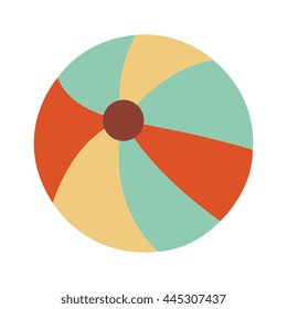 orange and blue beach ball over isolated bacjkground, summer concept, vector illustration 