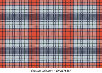 Orange blue check plaid pixel texture. Vector illustration.